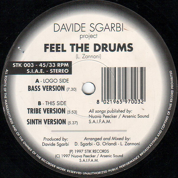 Davide Sgarbi Project - Feel The Drums | Stik Records (STK 003) - 3 Davide Sgarbi Project - Feel The Drums | Stik Records (STK 003) - 3