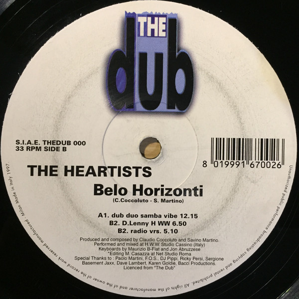 The Heartists - Belo Horizonti | The Dub (THEDUB 000) - main