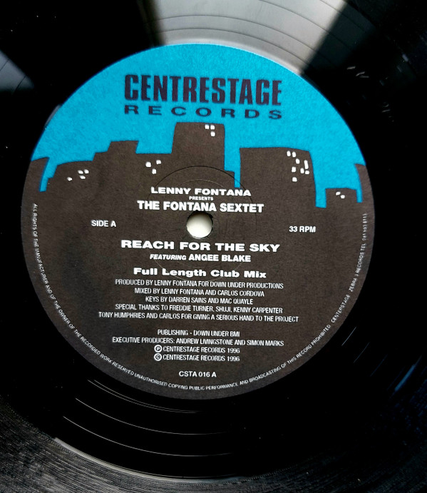 Lenny Fontana Presents The Fontana Sextet Featuring Angee Blake - Reach For The Sky | Centrestage Records (CSTA 016) - main Lenny Fontana Presents The Fontana Sextet Featuring Angee Blake - Reach For The Sky | Centrestage Records (CSTA 016) - main