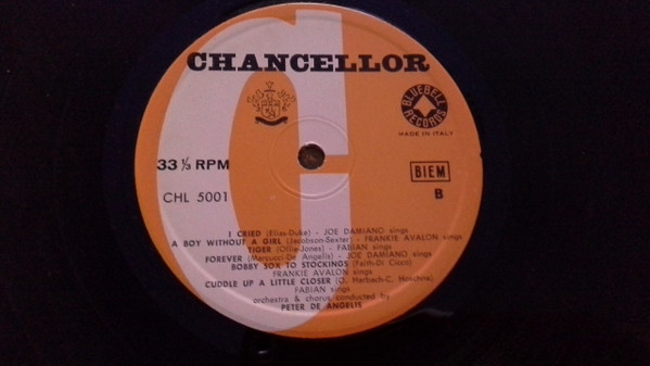 Frankie Avalon / Fabian / Joe Damiano - Venus / Tiger / Forever | Chancellor (CHL 5001) - 4