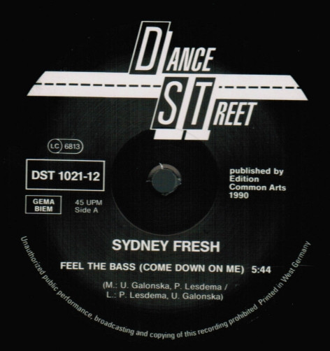 Sydney Fresh - Feel The Bass | Dance Street (DST 1021-12) - 3 Sydney Fresh - Feel The Bass | Dance Street (DST 1021-12) - 3