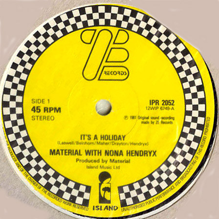 Material  &  Nona Hendryx  &  Cristina - It's A Holiday / Things Fall Apart | ZE Records (IPR 2052) - 2