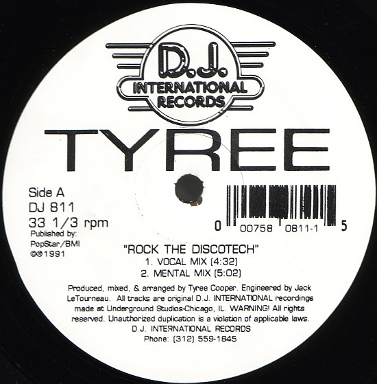 Tyree Cooper - Rock The Discotech | D.J. International Records (DJ 811) Tyree Cooper - Rock The Discotech | D.J. International Records (DJ 811)