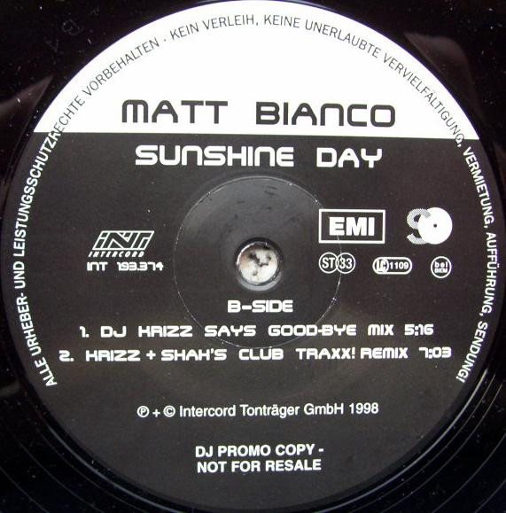 Matt Bianco - Sunshine Day | Intercord (INT 193.374) - 2