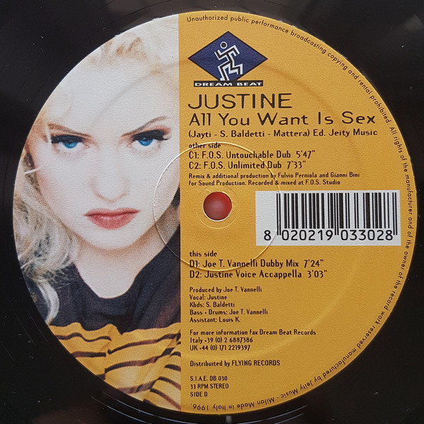 Justine - All You Want Is Sex | Dream Beat (DB 030) - 4 Justine - All You Want Is Sex | Dream Beat (DB 030) - 4