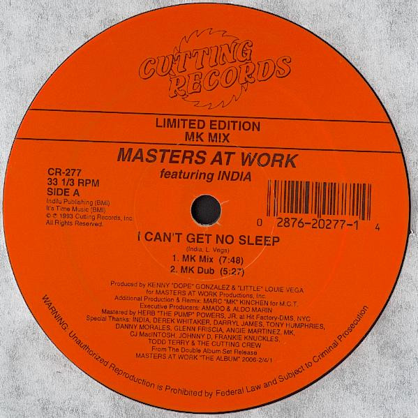 Masters At Work Featuring India - I Can't Get No Sleep / All That | Cutting Records (CR-277) - 3