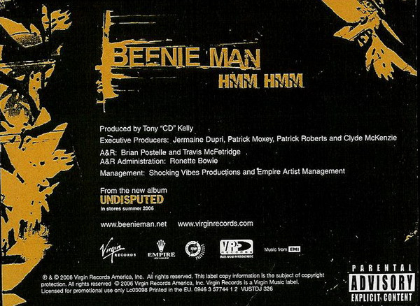 Beenie Man - Hmm Hmm | Virgin Records America, Inc. (VUSTDJ 326)
