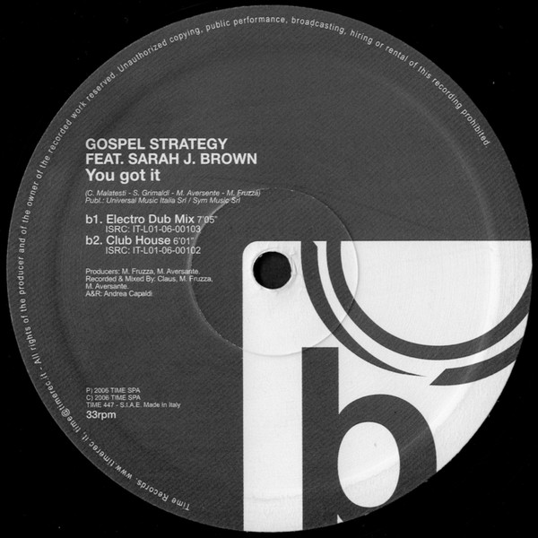 Gospel Strategy feat. Sarah J. Brown - You Got It | TIME (TIME 447) - 2 Gospel Strategy feat. Sarah J. Brown - You Got It | TIME (TIME 447) - 2