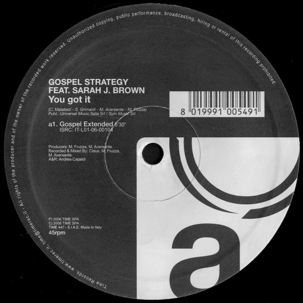 Gospel Strategy feat. Sarah J. Brown - You Got It | TIME (TIME 447) - main Gospel Strategy feat. Sarah J. Brown - You Got It | TIME (TIME 447) - main
