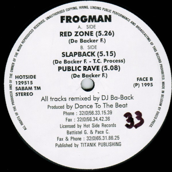 Frogman - Red Zone | Hotside Records (HOTSIDE 129515)