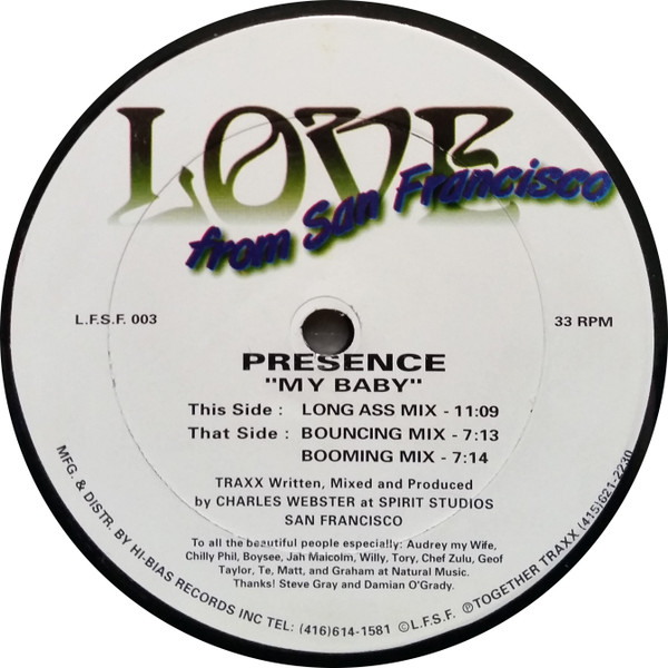 Presence - My Baby | Love From San Francisco (L.F.S.F.003) - main Presence - My Baby | Love From San Francisco (L.F.S.F.003) - main