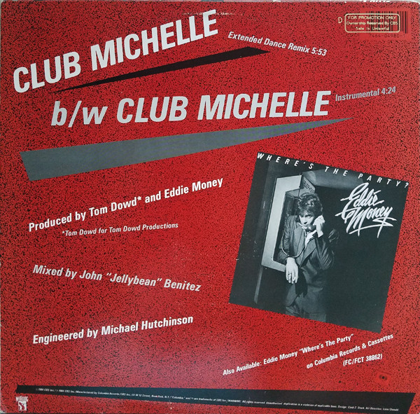 Eddie Money - Club Michelle | Columbia (44-04980) - 2