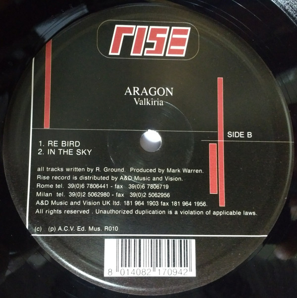 Aragon - Valkiria | Rise Records (R 010) - 2 Aragon - Valkiria | Rise Records (R 010) - 2