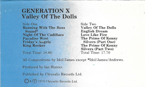 Generation X - Valley Of The Dolls | Chrysalis (ZCHR 1193) - 2