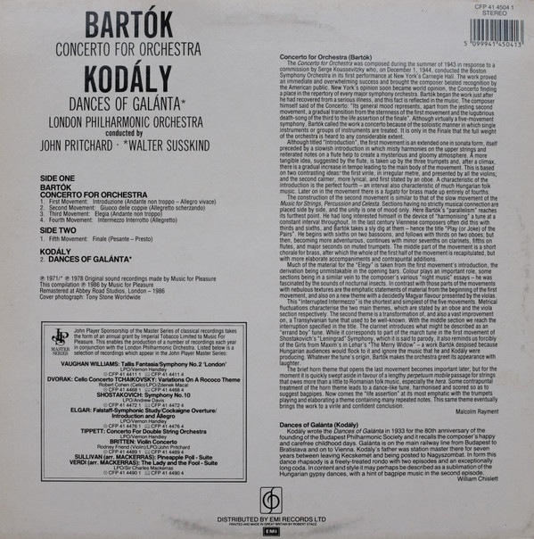 Concerto For Orchestra / Dances Of Galánta