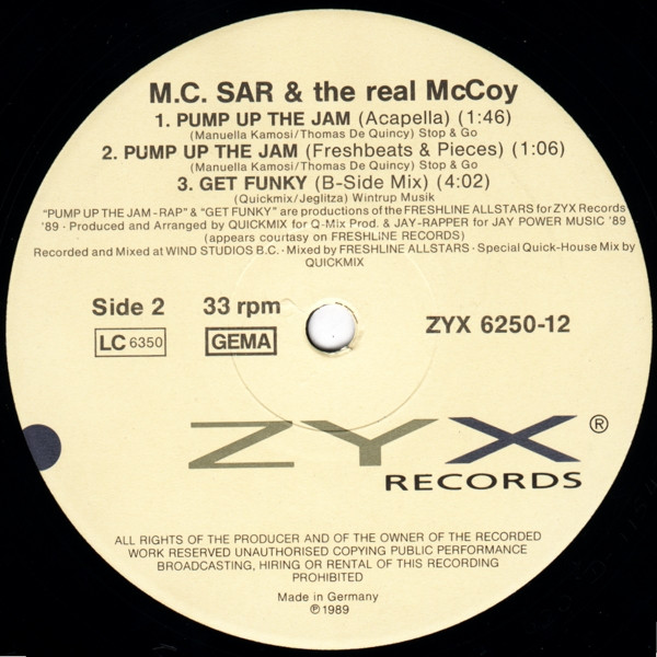 M.C.Sar & The Real McCoy - Pump Up The Jam - Rap | ZYX Records (ZYX 6250-12) - 4 M.C.Sar & The Real McCoy - Pump Up The Jam - Rap | ZYX Records (ZYX 6250-12) - 4