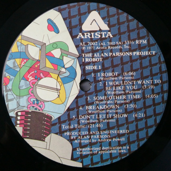 The Alan Parsons Project - I Robot | Arista (AL 7002) - 5