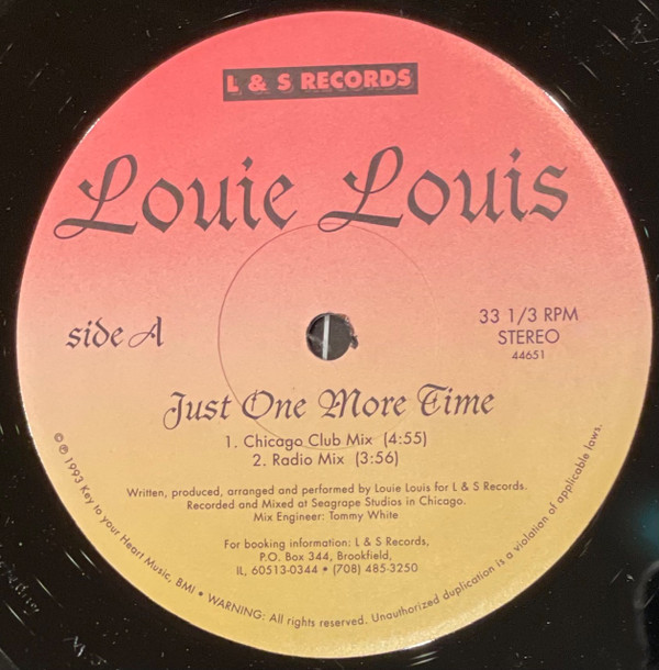 Louie Louis - Just One More Time | L & S Records (44651) - 3 Louie Louis - Just One More Time | L & S Records (44651) - 3