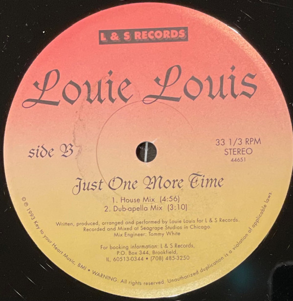 Louie Louis - Just One More Time | L & S Records (44651) - 4 Louie Louis - Just One More Time | L & S Records (44651) - 4
