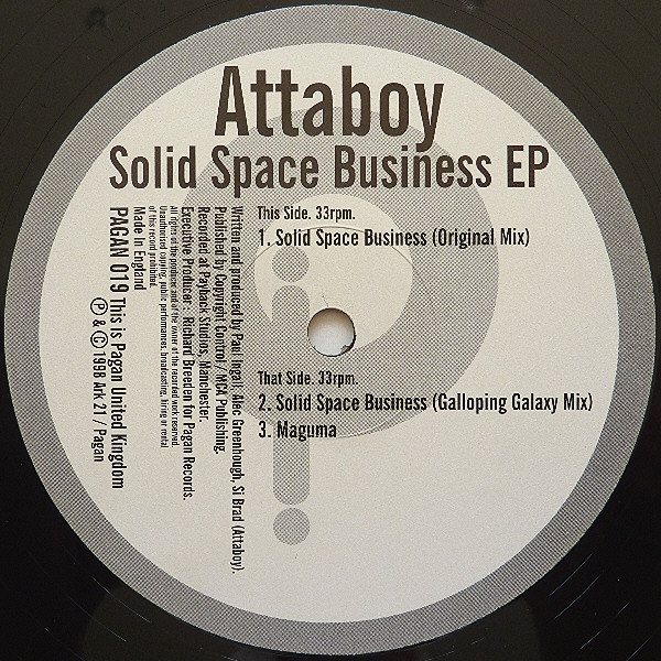 Attaboy - Solid Space Business EP | Pagan (PAGAN 019) - 3