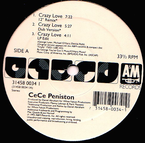 CeCe Peniston - Crazy Love | A&M Records (31458 0034 1) - 2 CeCe Peniston - Crazy Love | A&M Records (31458 0034 1) - 2