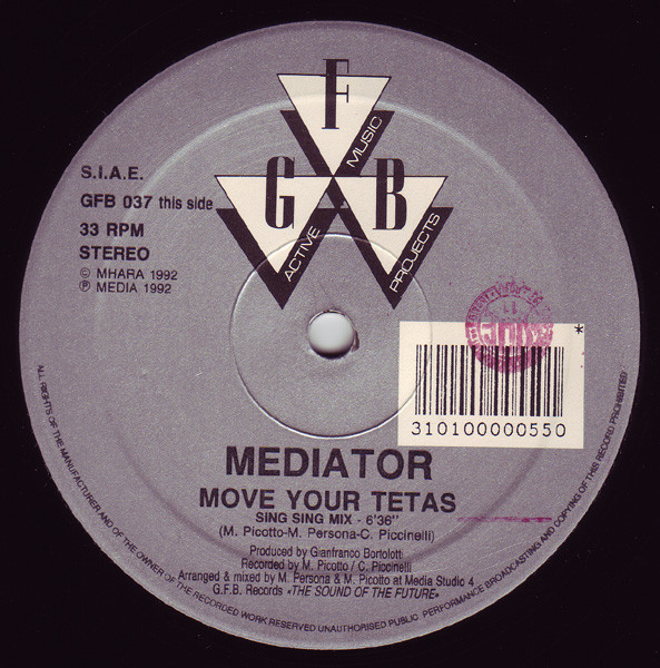 Mediator - Move Your Tetas | GFB Records (GFB 037)