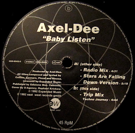 Axel-Dee - Baby Listen | Ultraphonic (4509 90432 0) - 2 Axel-Dee - Baby Listen | Ultraphonic (4509 90432 0) - 2