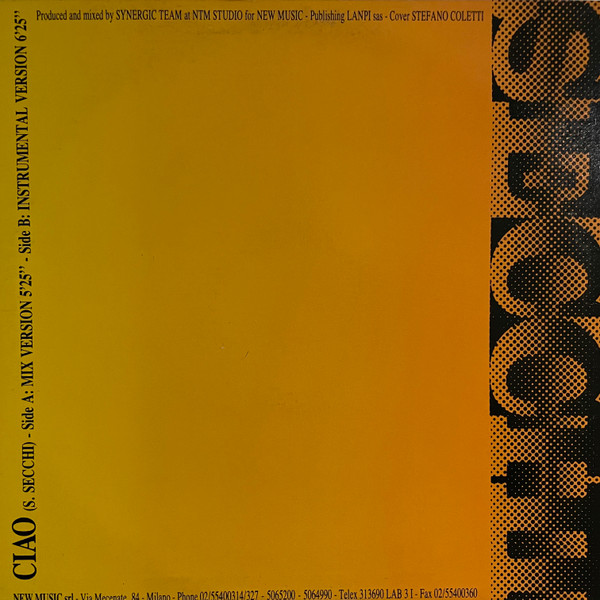 Secchi - Ciao | New Music International (NMX 230) - 2