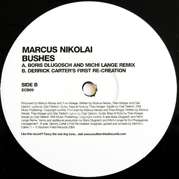 Markus Nikolai - Bushes | Southern Fried Records (ECB69) - 2 Markus Nikolai - Bushes | Southern Fried Records (ECB69) - 2
