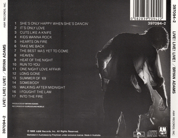 Bryan Adams - Live! Live! Live! | A&M Records (397 094-2) - 2 Bryan Adams - Live! Live! Live! | A&M Records (397 094-2) - 2