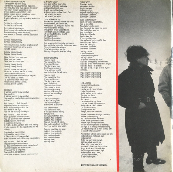 U2 - War | Island Records (ILPS 9733) - 2 U2 - War | Island Records (ILPS 9733) - 2