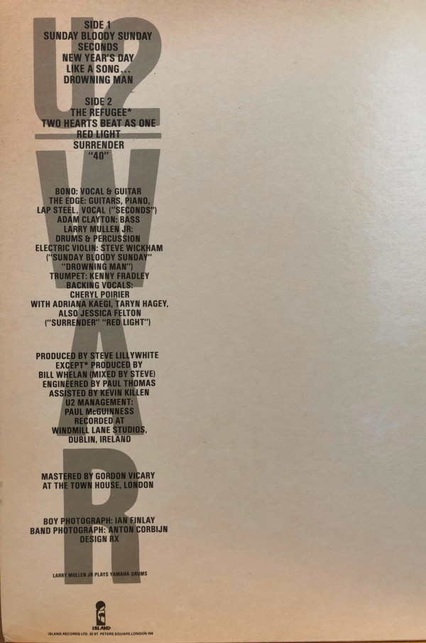 U2 - War | Island Records (ILPS 9733) - 9 U2 - War | Island Records (ILPS 9733) - 9