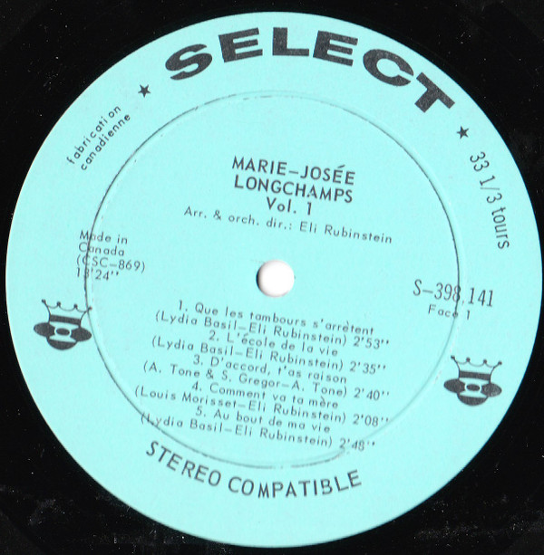 Marie-Josée Longchamps - Marie-Josée Longchamps Vol. 1 | Select (S-398.141) - 3