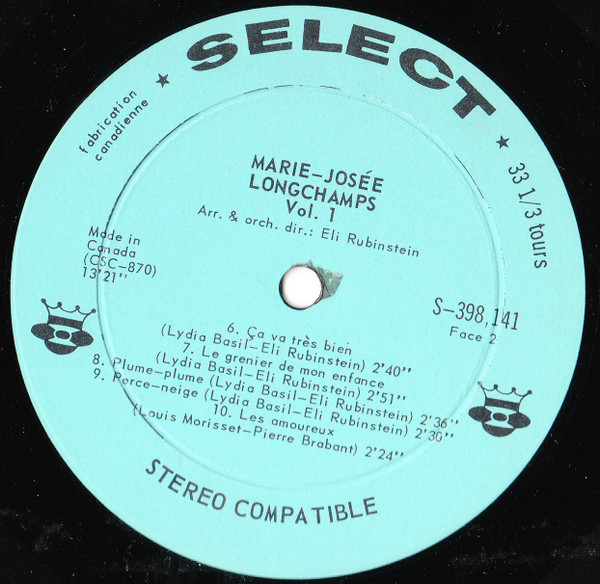 Marie-Josée Longchamps - Marie-Josée Longchamps Vol. 1 | Select (S-398.141) - 4