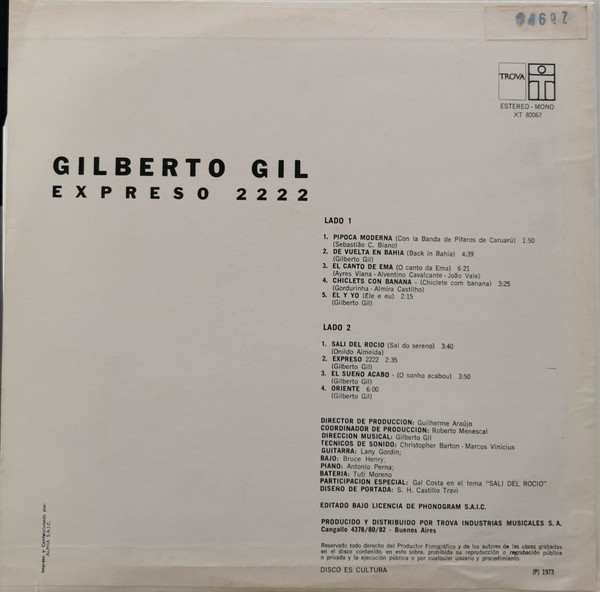 Gilberto Gil - Expresso 2222 | Trova (XT-80.067) - 2 Gilberto Gil - Expresso 2222 | Trova (XT-80.067) - 2