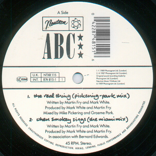 ABC - The Real Thing | Neutron Records (NTXR 115)