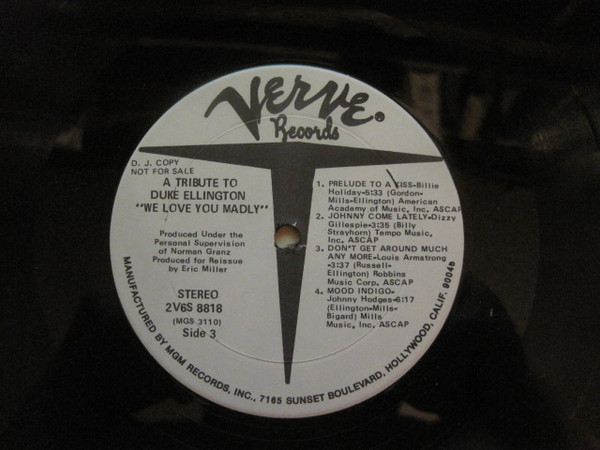 A Tribute To Duke Ellington "We Love You Madly"