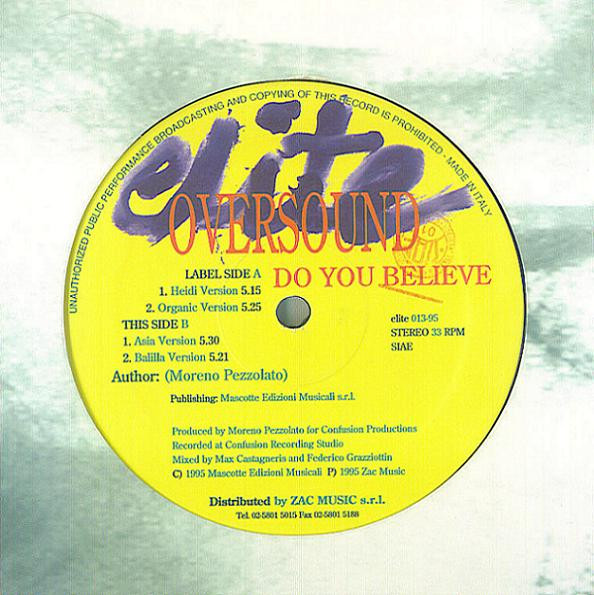 Oversound - Do You Believe | Elite (ELITE 013-95) - main