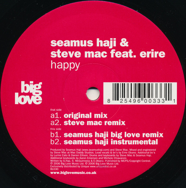 Seamus Haji & Steve Mac Feat. Erire - Happy | Big Love (BL030) - 2 Seamus Haji & Steve Mac Feat. Erire - Happy | Big Love (BL030) - 2