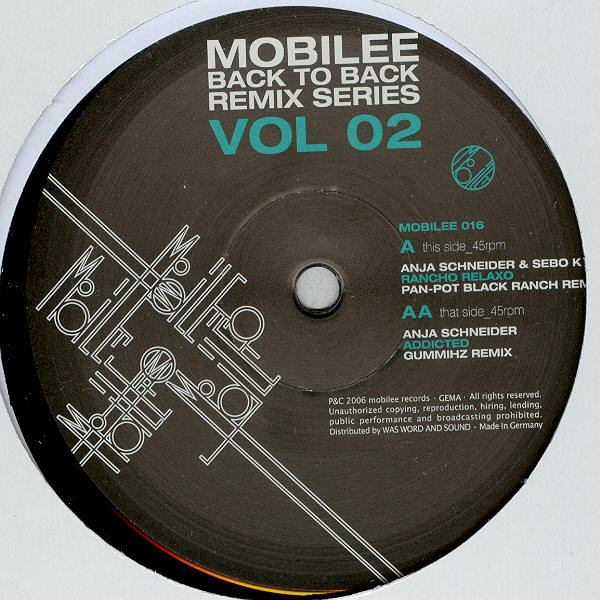Anja Schneider / Sebo K - Mobilee Back To Back Remix Series Vol 02 | Mobilee (MOBILEE 016) - main Anja Schneider / Sebo K - Mobilee Back To Back Remix Series Vol 02 | Mobilee (MOBILEE 016) - main