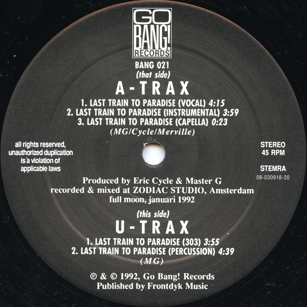 Quazar - Last Train To Paradise | Go Bang! Records (BANG 021) - 4 Quazar - Last Train To Paradise | Go Bang! Records (BANG 021) - 4