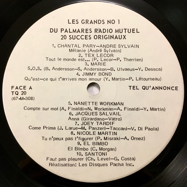 Various - Les Grands No.1 Du Palmares Radiomutuel : 20 Succès Originaux | Radiomutuel (TQ 20) - 3 Various - Les Grands No.1 Du Palmares Radiomutuel : 20 Succès Originaux | Radiomutuel (TQ 20) - 3