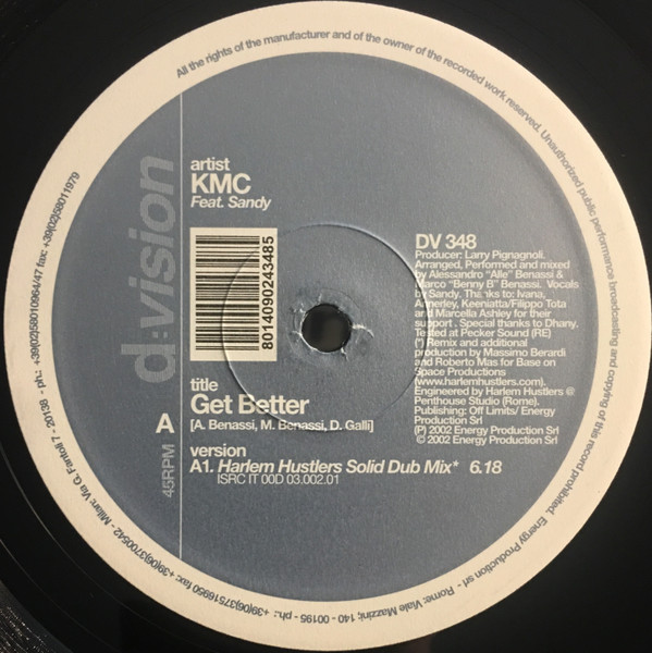 KMC Feat. Sandy - Get Better | D:vision Records (DV 348) - main KMC Feat. Sandy - Get Better | D:vision Records (DV 348) - main