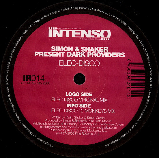 Simon & Shaker Present Dark Providers - Elec-Disco | Intenso Recordings (IR014) - 2 Simon & Shaker Present Dark Providers - Elec-Disco | Intenso Recordings (IR014) - 2