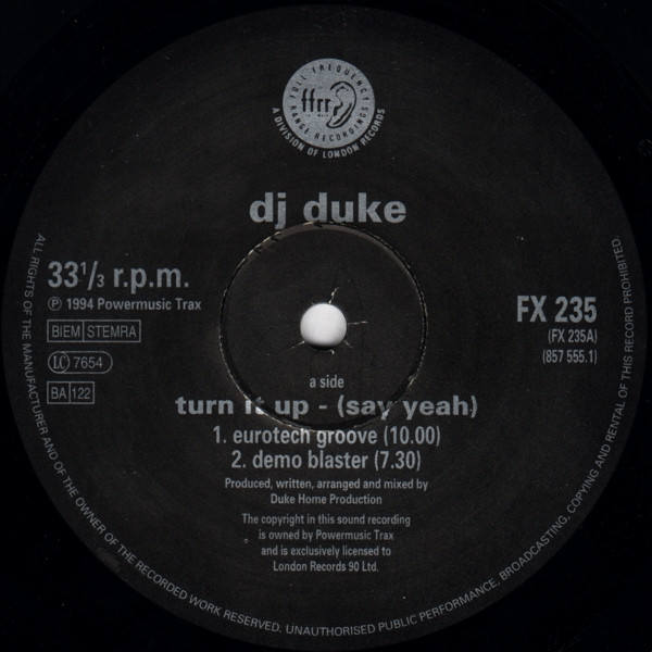 DJ Duke - Turn It Up (Say Yeah) | FFRR (FX 235) - 3 DJ Duke - Turn It Up (Say Yeah) | FFRR (FX 235) - 3