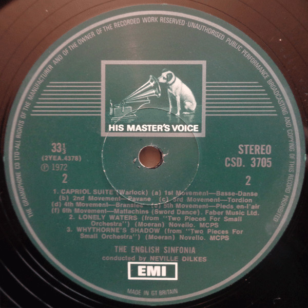 Concertino For Harpsichord And Strings / The Holy Boy / Two English Idylls / Capriol Suite / Lonely Waters / Whythorne's Shadow