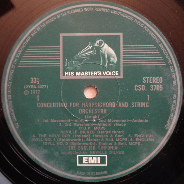 Concertino For Harpsichord And Strings / The Holy Boy / Two English Idylls / Capriol Suite / Lonely Waters / Whythorne's Shadow