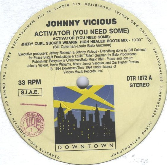Johnny Vicious - Activator (You Need Some) | Downtown (DTR 1072) - 2