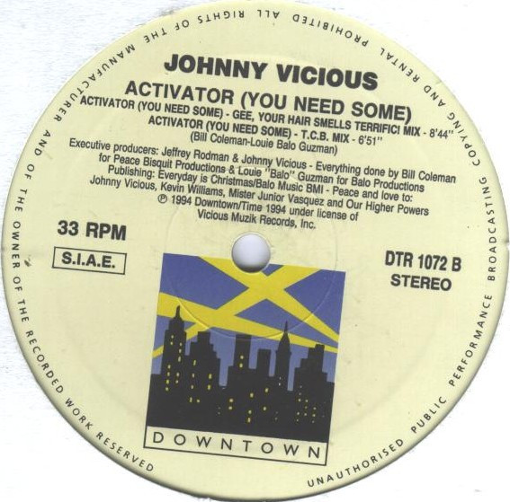 Johnny Vicious - Activator (You Need Some) | Downtown (DTR 1072) - 3
