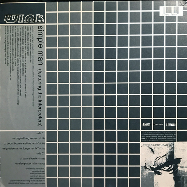 Josh Wink Featuring The Interpreters - Simple Man | Ovum Recordings (44 78791) - 2